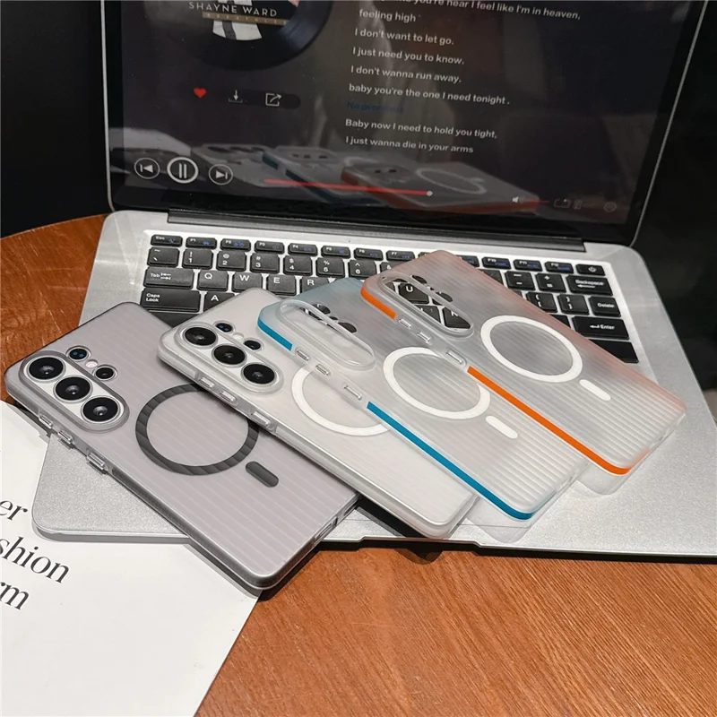 For Samsung Galaxy S26 Ultra Magnetic Phone Case Matte Texture Shockproof Protective PC Cover - Orange