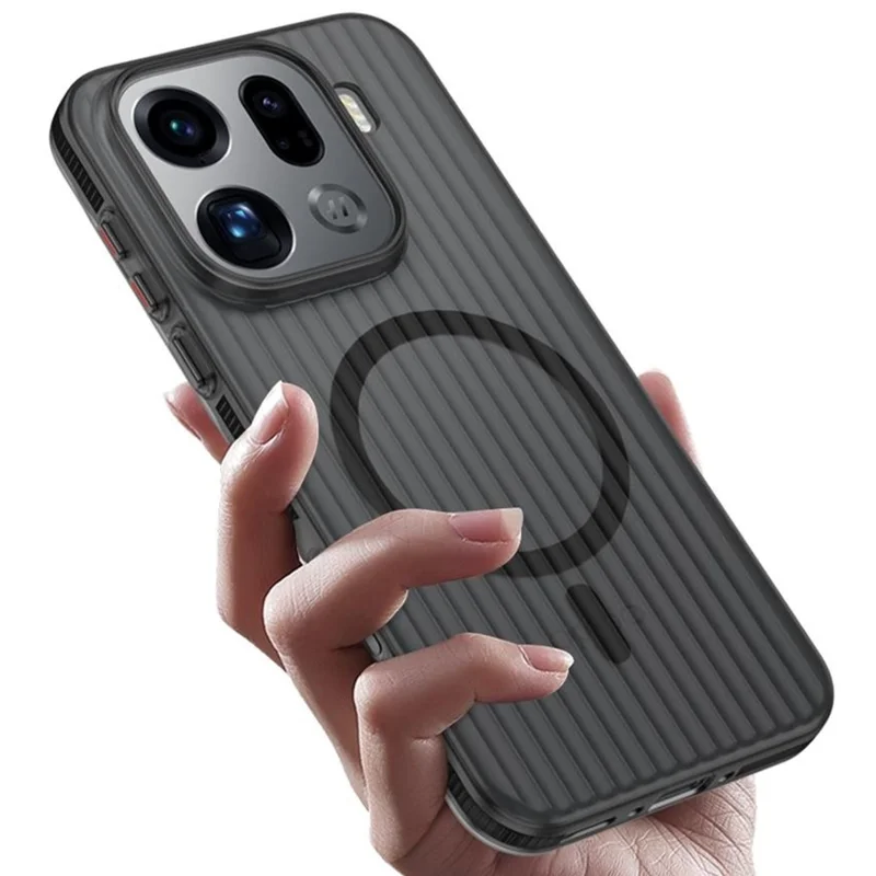 For Oppo Find X9 Pro 5G Magnetic Phone Case Matte Texture Shockproof Protective PC Cover - Black