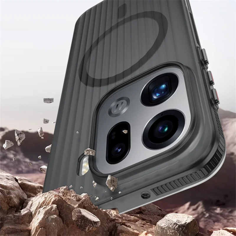 For Oppo Find X9 Pro 5G Magnetic Phone Case Matte Texture Shockproof Protective PC Cover - Black