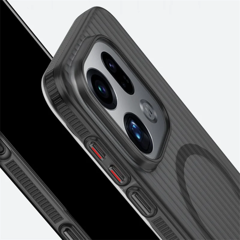 For Oppo Find X9 Pro 5G Magnetic Phone Case Matte Texture Shockproof Protective PC Cover - Black