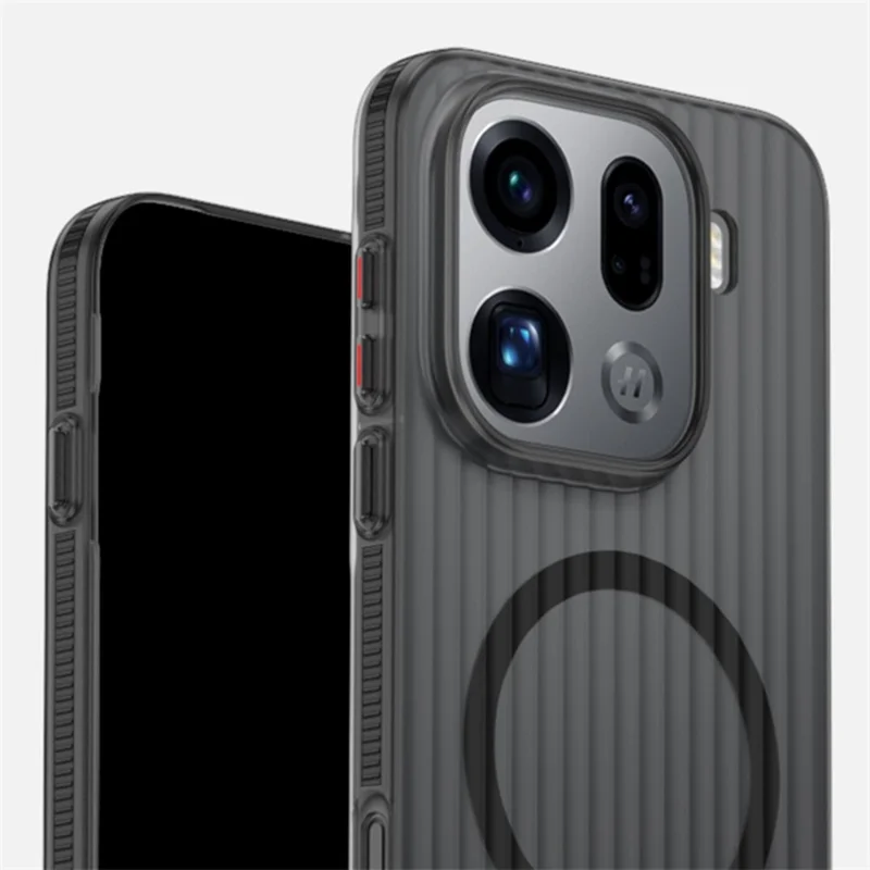 For Oppo Find X9 Pro 5G Magnetic Phone Case Matte Texture Shockproof Protective PC Cover - Black