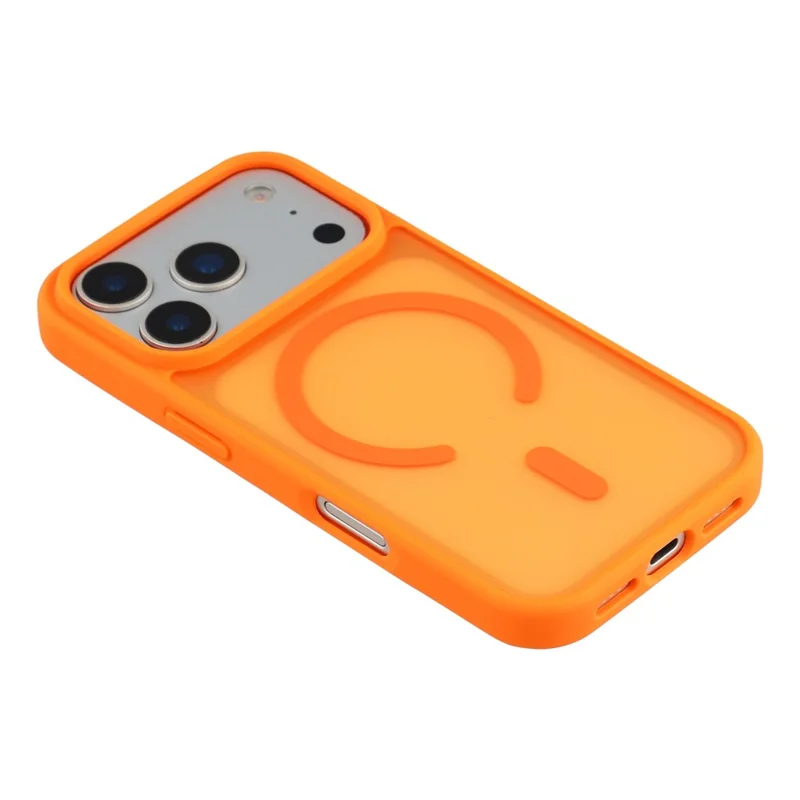 For iPhone 17 Pro Max Magnetic Case 1.5mm Skin-feel PC TPU Shockproof Mobile Back Cover (Compatible with MagSafe) - Orange