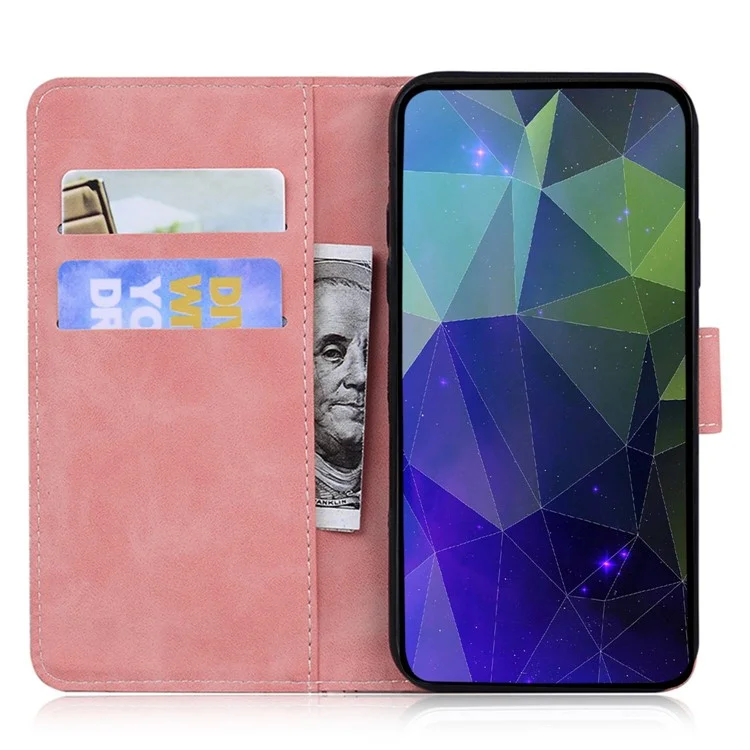 Magnetic Clasp Protective Phone Case For Huawei nova Y70 Plus 4G, Anti-fall Tiger Pattern Imprinted PU Leather Flip Wallet Cover Stand - Pink