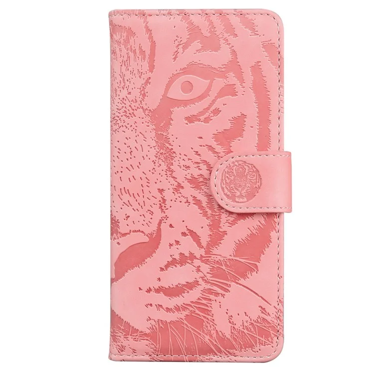 Magnetic Clasp Protective Phone Case For Huawei nova Y70 Plus 4G, Anti-fall Tiger Pattern Imprinted PU Leather Flip Wallet Cover Stand - Pink