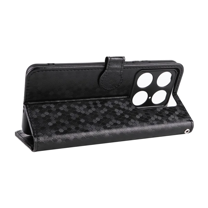 For Motorola Moto X70 Air Pro 5G Wallet Case Dot Pattern Imprint PU Leather Phone Cover with Wrist Strap - Black