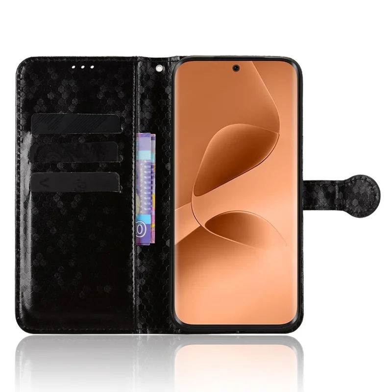 For Infinix Note Edge 5G Wallet Case Dot Pattern Imprint PU Leather Phone Cover with Wrist Strap - Black