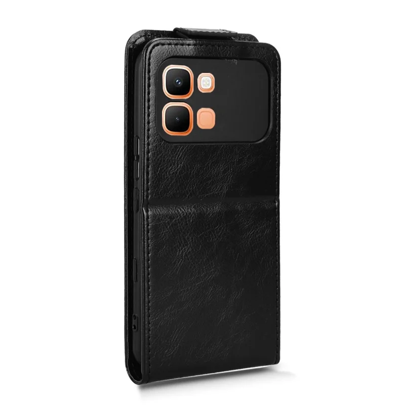 For Infinix Note Edge 5G Stand Case Magnetic Clasp Vertical Flip Leather Phone Cover with Card Holder - Black