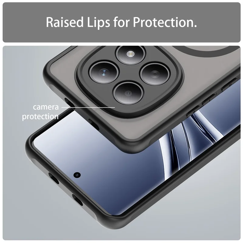 For Xiaomi Redmi Note 15 4G (Global) Magnetic Case Anti Drop PC + TPU Phone Cover - Black