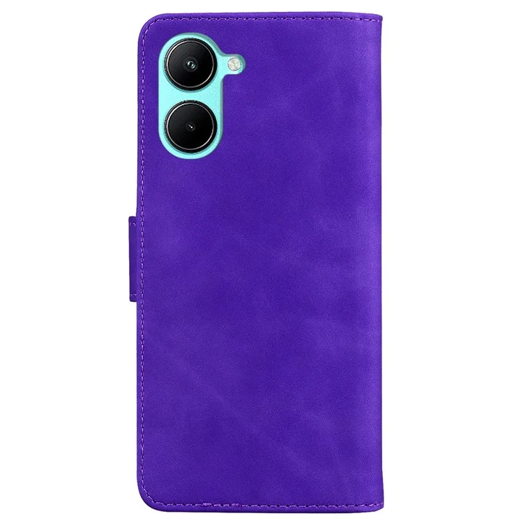 Custodia in pelle PU per Realme C33 2023 4G / C33 4G con stampa a farfalla, finitura al tatto, supporto magnetico, custodia a portafoglio - viola