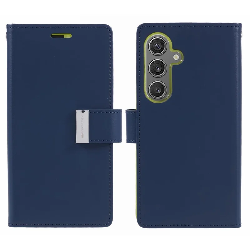 MERCURY GOOSPERY For Samsung Galaxy S26 Wallet Case Protective Leather Folio Phone Cover - Dark Blue