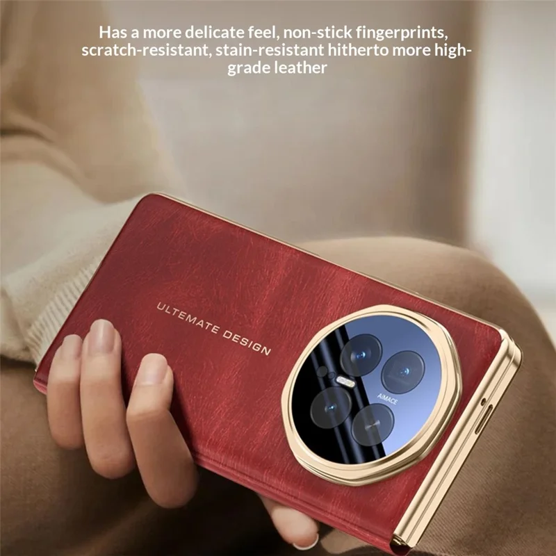 For Honor Magic V6 5G Case Smart View Window Leather Phone Cover with Metal Lens Kickstand - Black