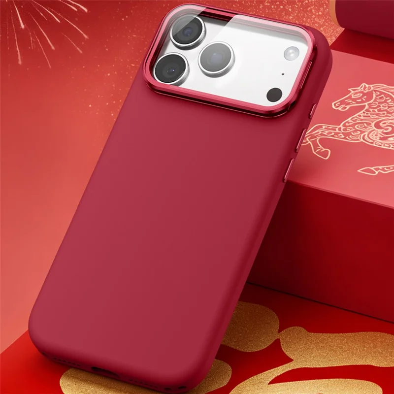 Magnetic Case for iPhone 17 Pro  /  16 Pro Liquid Silicone Mobile Cover with Lens Protector Kickstand Compatible with MagSafe - Orange