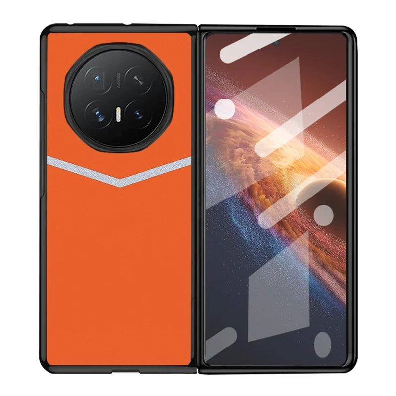 Capa para Honor Magic V6 5G, Capa em Couro PU com Revestimento PC, Costura em V, Cor Laranja