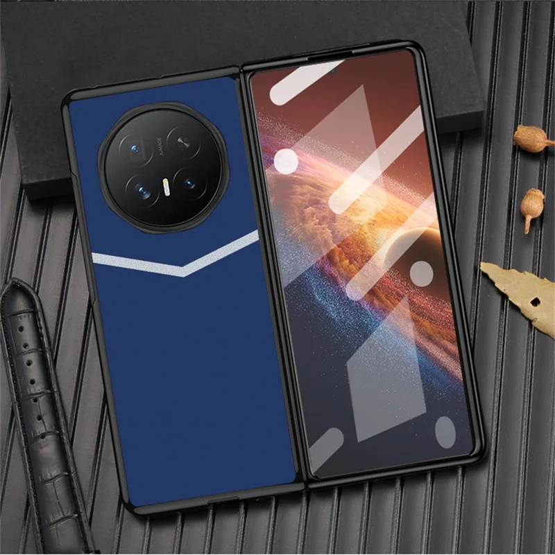 Capa para Honor Magic V6 5G, Capa em Couro PU com Revestimento PC, Costura em V, Cor Laranja