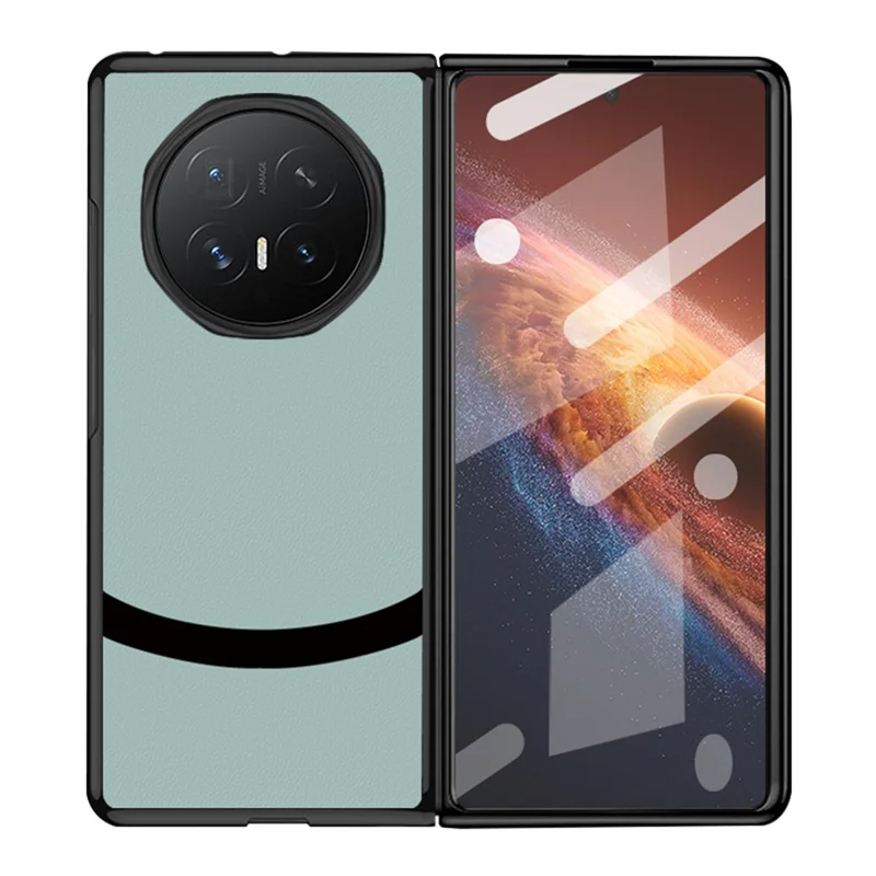 For Honor Magic V6 5G Case Business Patchwork PU Leather Coated  PC + TPU Phone Cover - Green