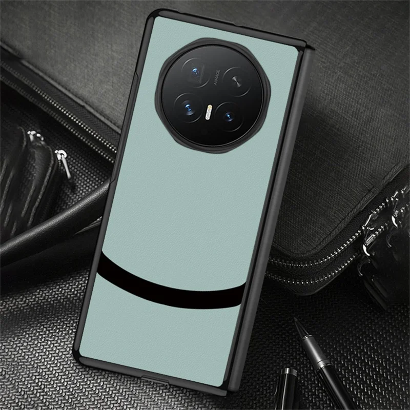 For Honor Magic V6 5G Case Business Patchwork PU Leather Coated  PC + TPU Phone Cover - Green