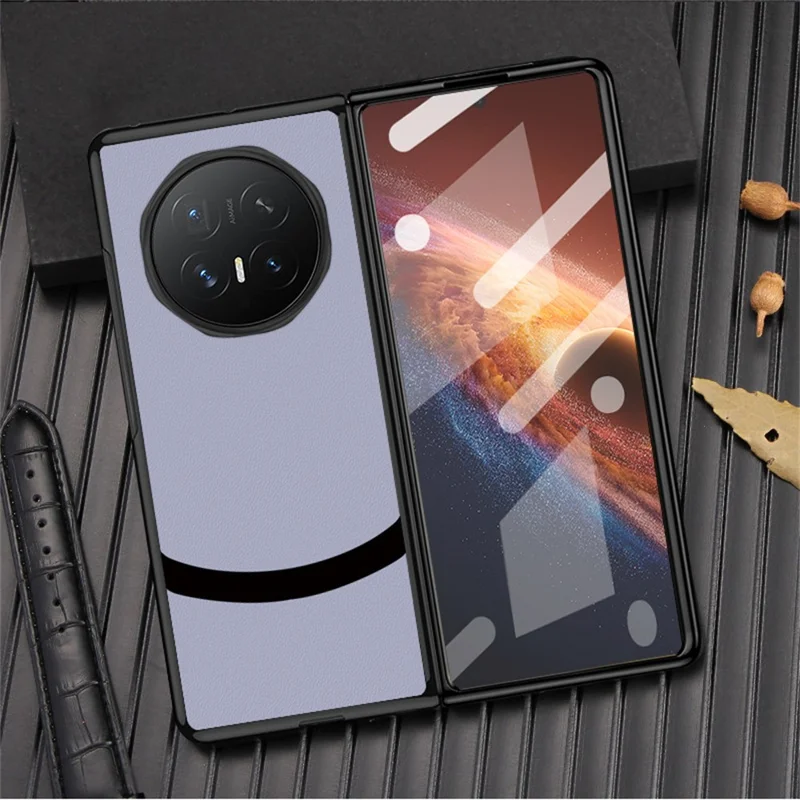 For Honor Magic V6 5G Case Business Patchwork PU Leather Coated  PC + TPU Phone Cover - Green