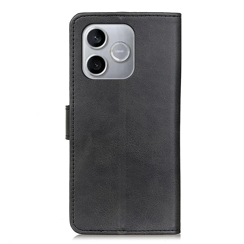 For Honor 600 Lite 5G Case Cowhide Texture Leather Wallet Stand Phone Cover - Black