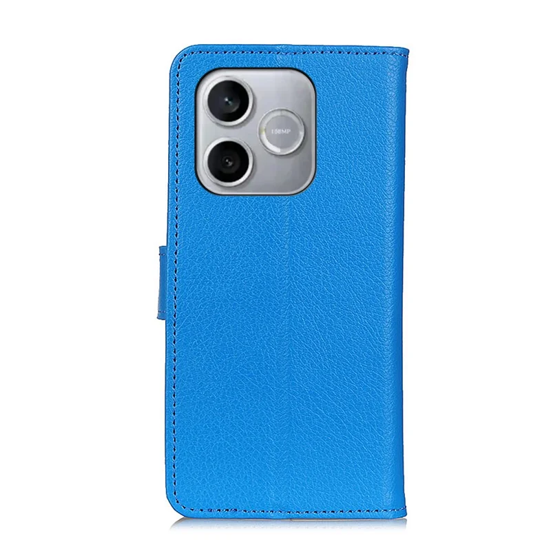 For Honor 600 Lite 5G Wallet Case PU Leather Phone Cover Litchi Texture - Blue