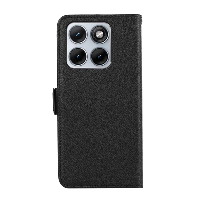 ABEEL For Motorola Edge 70 Fusion 5G Case Litchi Texture Leather RFID Blocking Phone Cover - Black