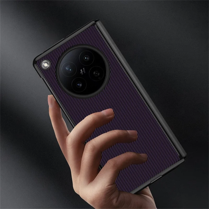 Til Oppo Find N6 5G-task Kevlar Aramid-struktur PU-læder med belagt PC-telefondæksel - Vinrød