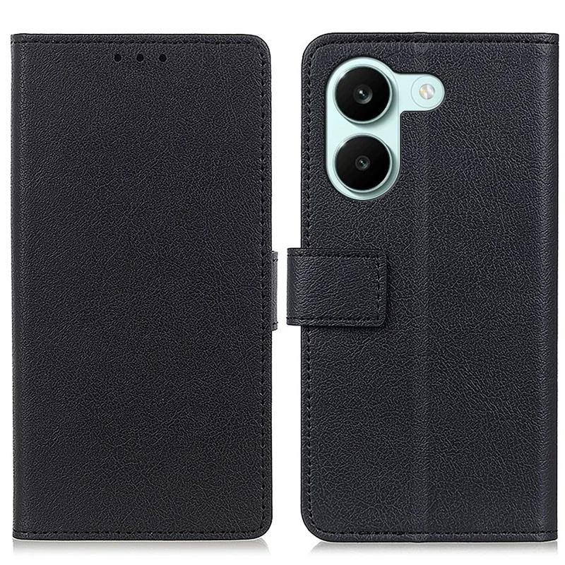 For Xiaomi Poco X8 Pro 5G / Redmi Turbo 5 5G Case PU Leather Stand Wallet Phone Cover - Black