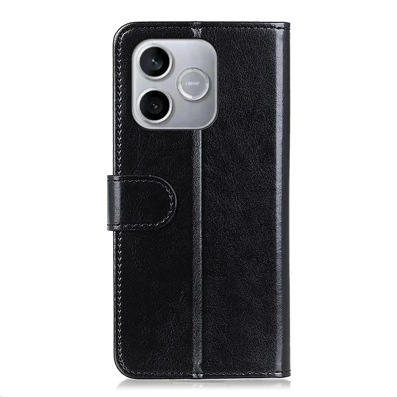 For Honor 600 Lite 5G Case Crazy Horse Texture PU Leather Phone Stand Cover - Black