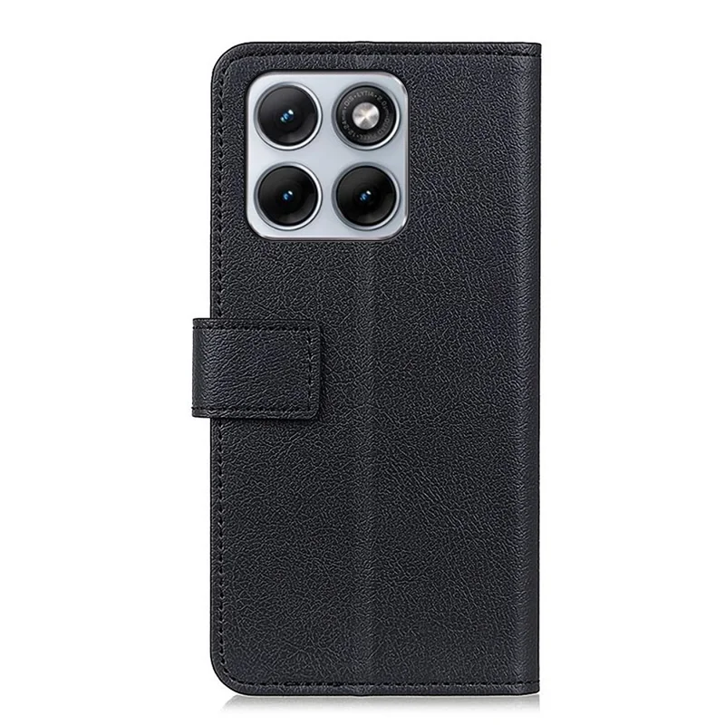 For Motorola Edge 70 Fusion+ 5G / Edge 70 Fusion 5G Case PU Leather Stand Wallet Phone Cover - Black