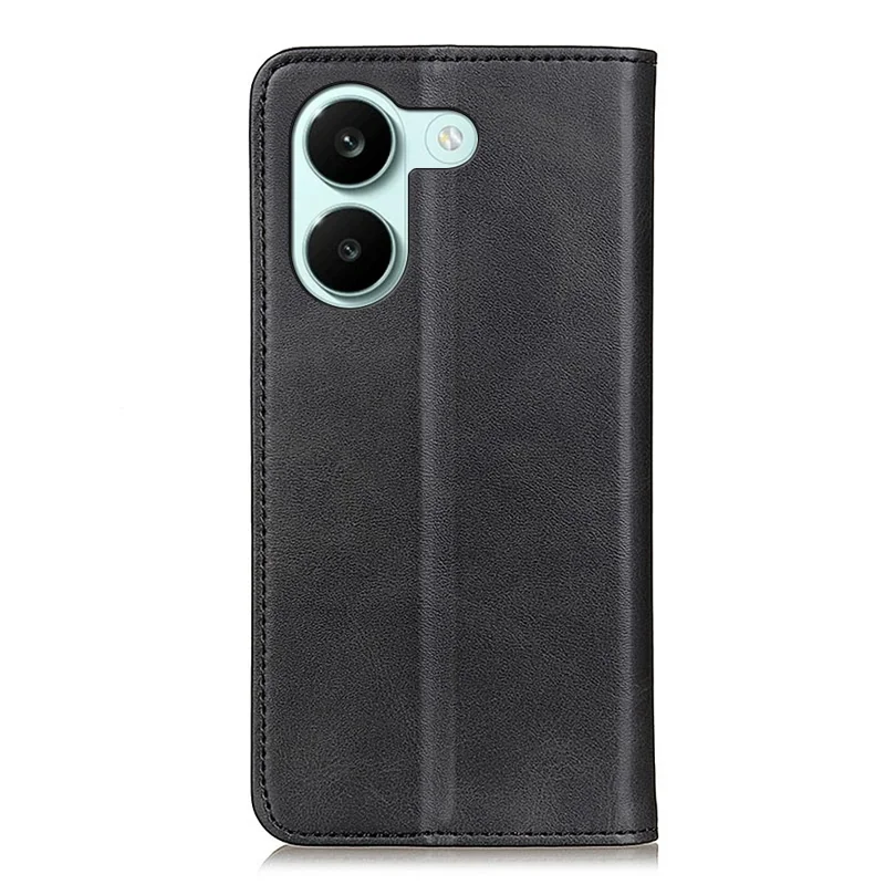 Case for Xiaomi Redmi Turbo 5 5G  /  Poco X8 Pro 5G Cowhide Texture Split Leather Flip Wallet Phone Cover - Black