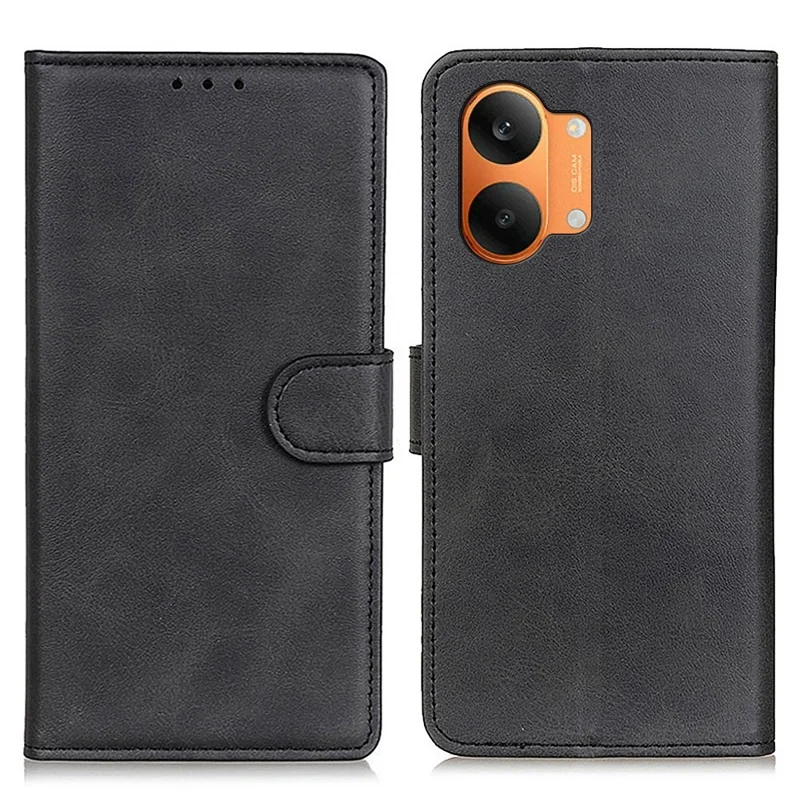 Case for Xiaomi Poco X8 Pro Max 5G  /  Redmi Turbo 5 Max 5G Cowhide Texture Leather Wallet Stand Phone Cover - Black