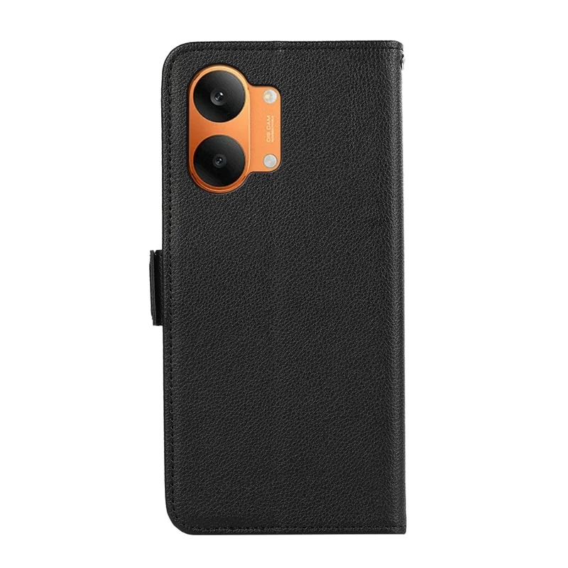 ABEEL Leather Case for Xiaomi Poco X8 Pro Max 5G  /  Redmi Turbo 5 Max 5G Litchi Texture RFID Blocking Phone Cover - Black