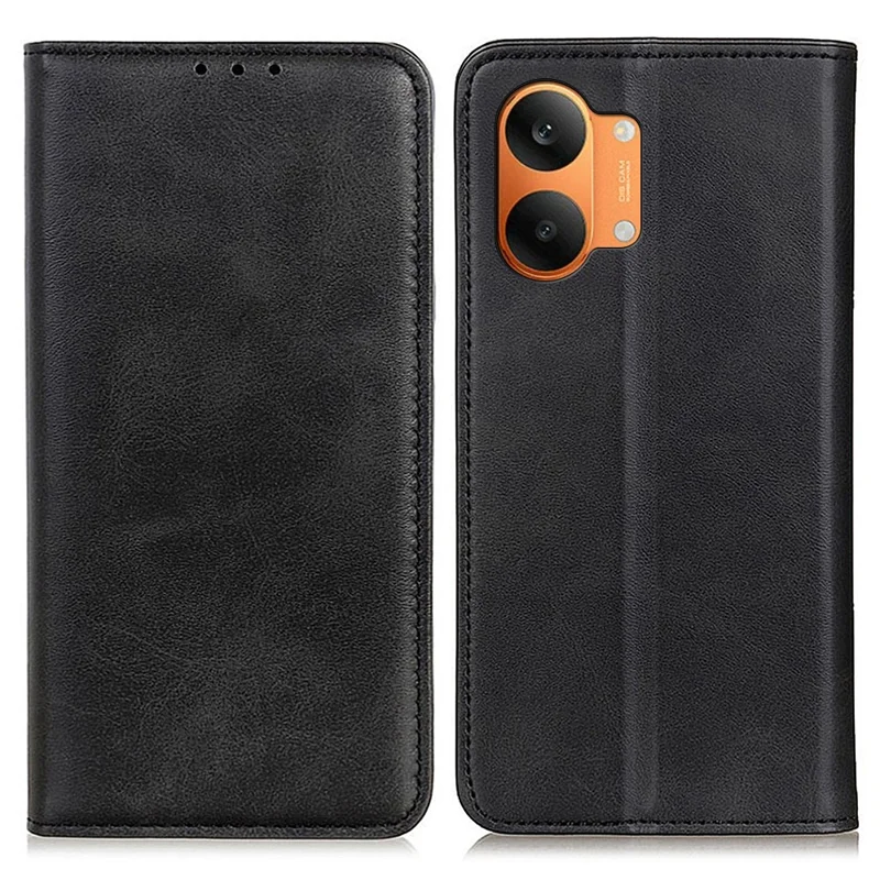Case for Xiaomi Poco X8 Pro Max 5G  /  Redmi Turbo 5 Max 5G Cowhide Texture Split Leather Flip Wallet Phone Cover - Black
