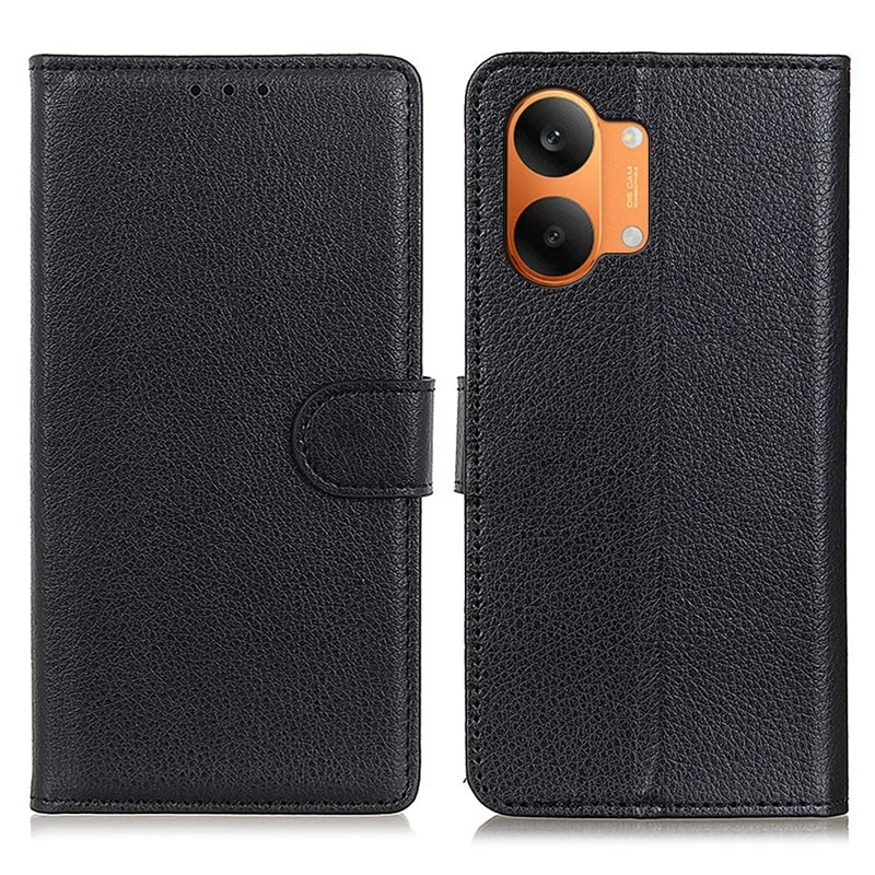 Wallet Case for Xiaomi Poco X8 Pro Max 5G  /  Redmi Turbo 5 Max 5G PU Leather Phone Cover Litchi Texture - Black