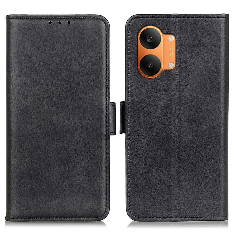 Case for Xiaomi Poco X8 Pro Max 5G  /  Redmi Turbo 5 Max 5G Stand Cowhide Texture PU Leather Phone Cover - Black