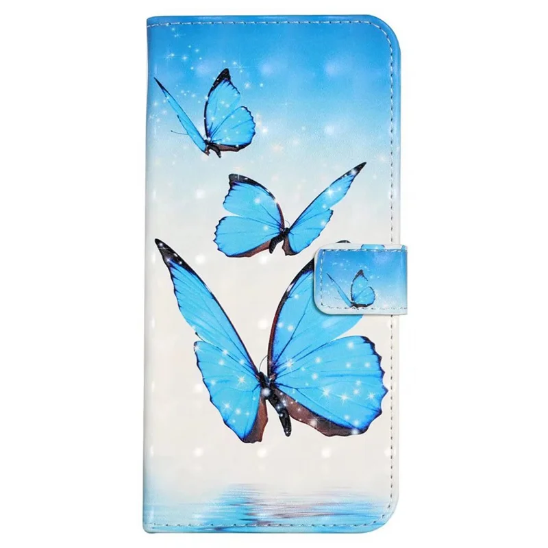 Чехол для Honor 600 Lite 5G, 3D-дизайн, искусственная кожа, подставка - Три бабочки