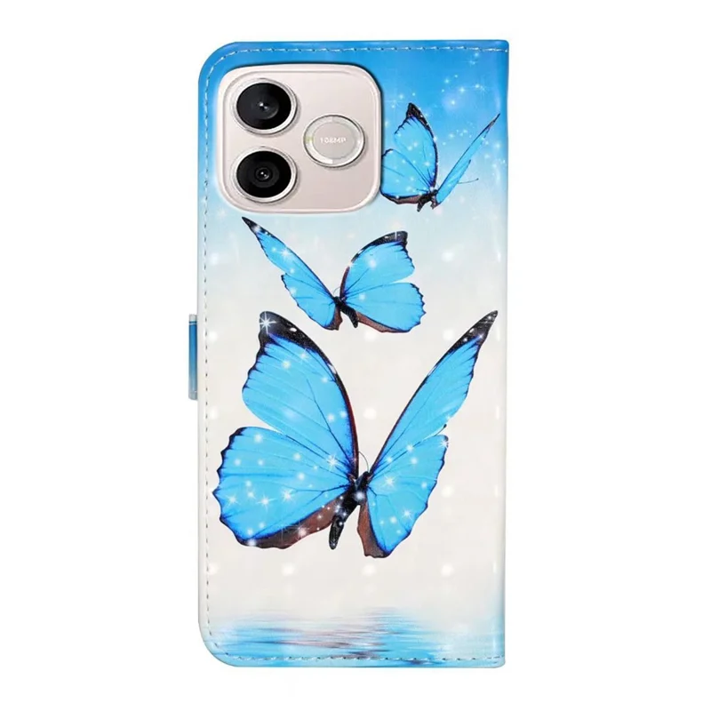 Чехол для Honor 600 Lite 5G, 3D-дизайн, искусственная кожа, подставка - Три бабочки