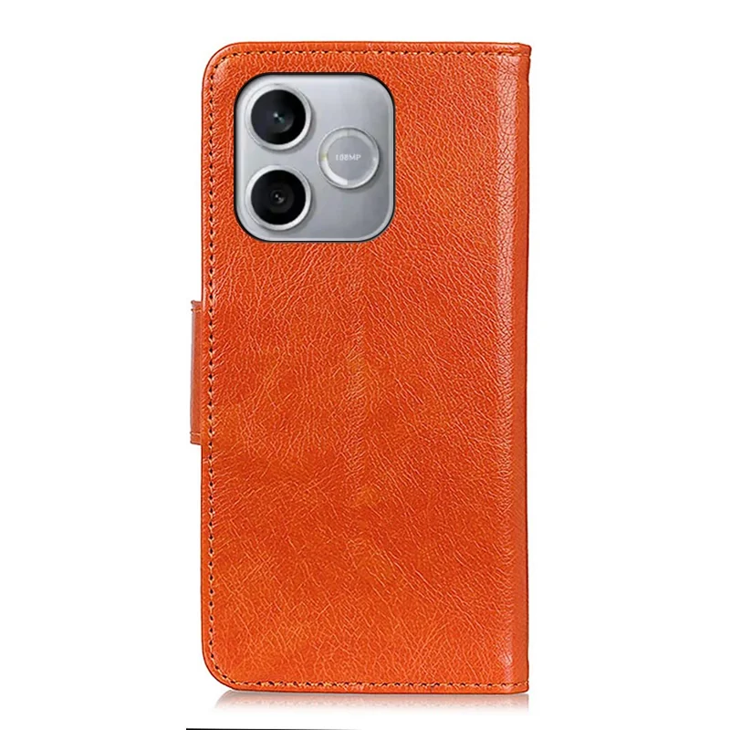 For Honor 600 Lite 5G Case Nappa Texture Split Leather Wallet Phone Cover - Orange