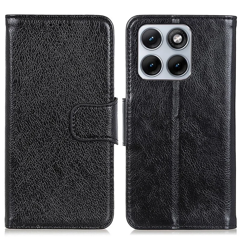 Чехол для Motorola Edge 70 Fusion 5G, черный, из искусственной кожи с текстурой нубука, с отделением для карт