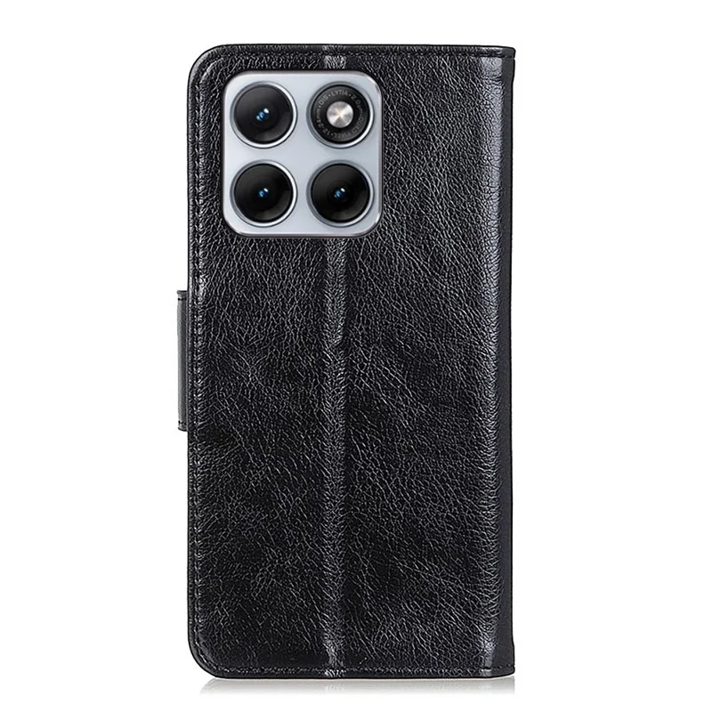 Чехол для Motorola Edge 70 Fusion 5G, черный, из искусственной кожи с текстурой нубука, с отделением для карт