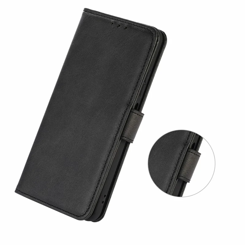Cover per Motorola Edge 70 Fusion 5G con Portafoglio in Pelle con Texture da Pelle di Mucca e Supporto - Nero