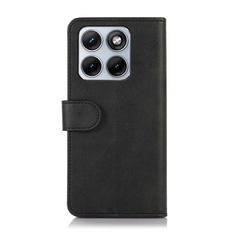 Cover per Motorola Edge 70 Fusion 5G con Portafoglio in Pelle con Texture da Pelle di Mucca e Supporto - Nero