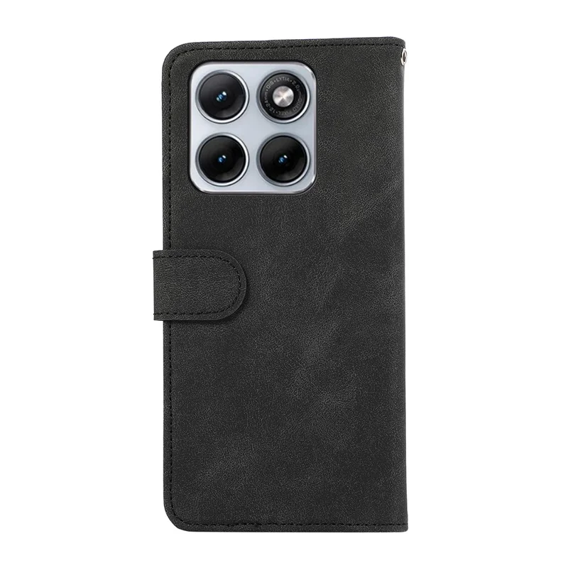 ABEEL Für Motorola Edge 70 Fusion 5G Hülle Farbige Zusammenstellung Ledertasche Kippdeckel mit RFID-Schutz – Schwarz