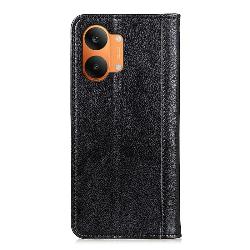 For Xiaomi Poco X8 Pro Max 5G / Redmi Turbo 5 Max 5G Stand Case Split Leather Litchi Texture Wallet Phone Cover - Black