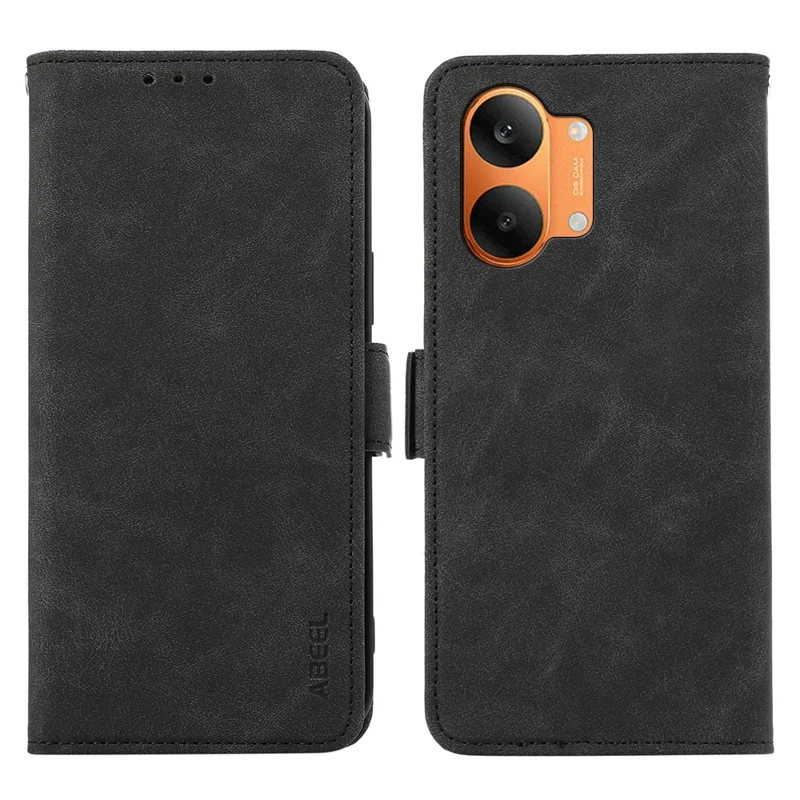 ABEEL For Xiaomi Poco X8 Pro Max 5G / Redmi Turbo 5 Max 5G Case PU Leather Folio Stand View RFID Blocking Phone Cover - Black