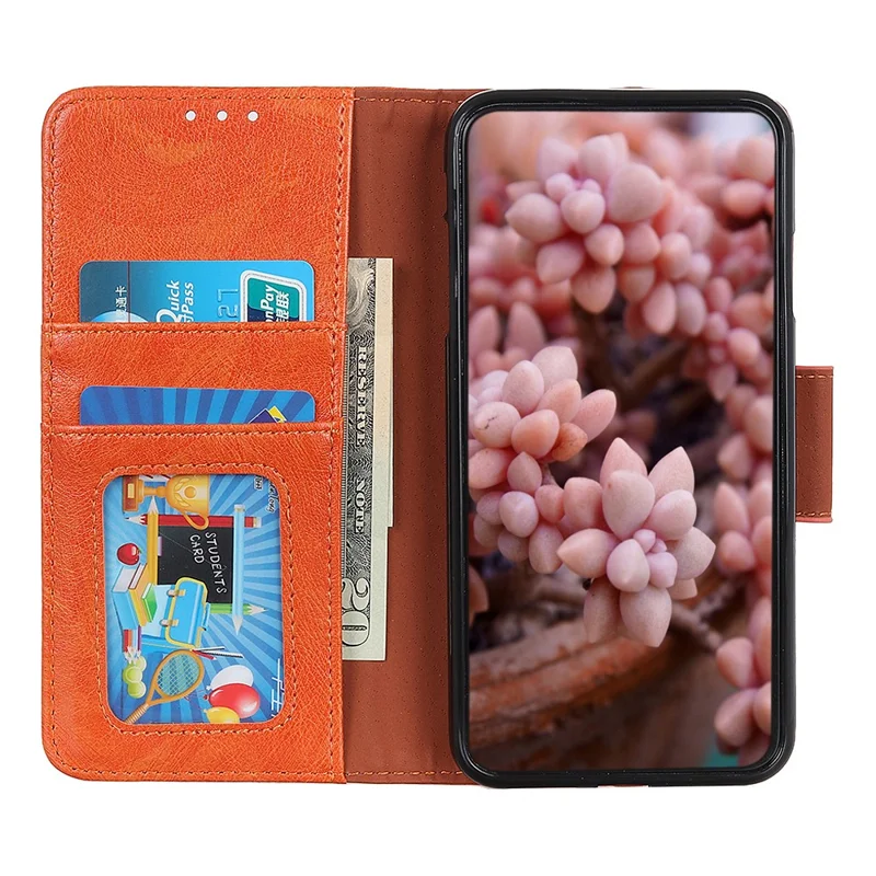 For Xiaomi Poco X8 Pro Max 5G / Redmi Turbo 5 Max 5G Case Nappa Texture Split Leather Wallet Phone Cover - Orange
