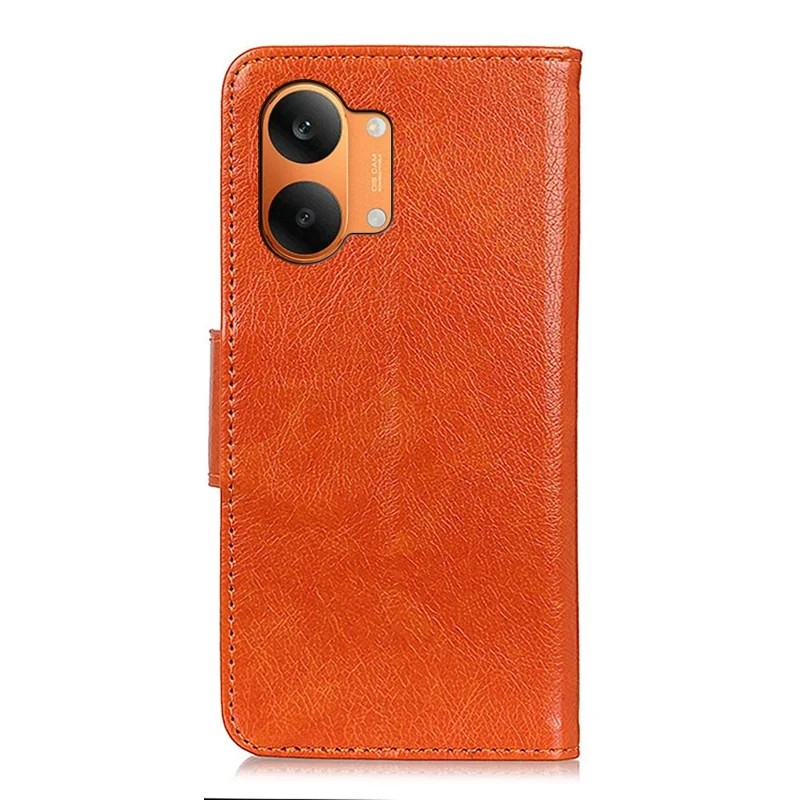 For Xiaomi Poco X8 Pro Max 5G / Redmi Turbo 5 Max 5G Case Nappa Texture Split Leather Wallet Phone Cover - Orange