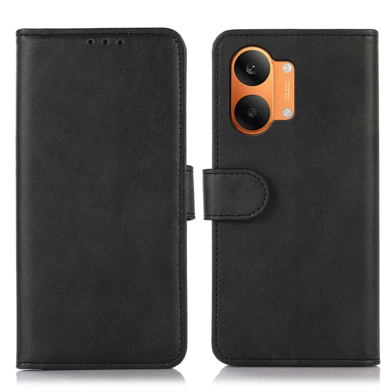For Xiaomi Poco X8 Pro Max 5G / Redmi Turbo 5 Max 5G Case Cowhide Texture Leather Wallet Phone Cover with Stand - Black