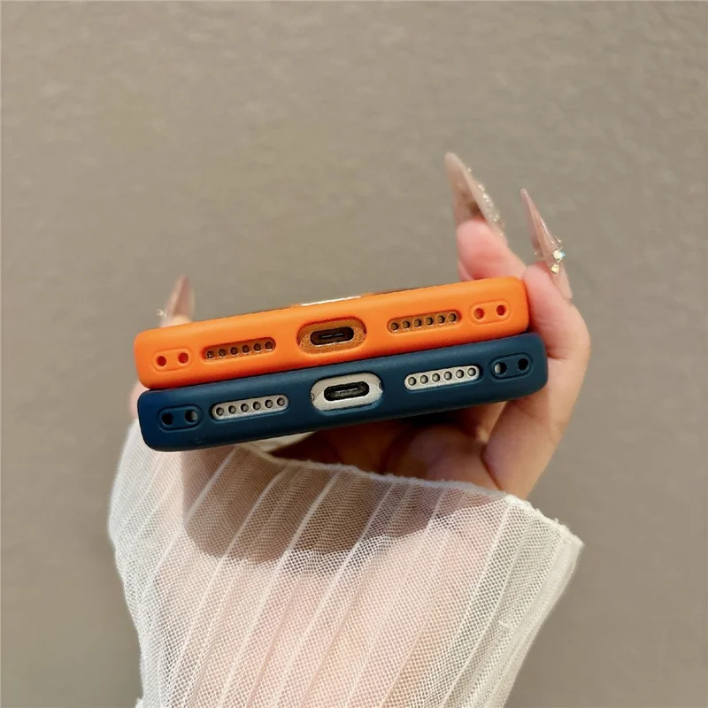 For iPhone 17 Pro Max Magnetic Case with Tempered Glass 360° Ring Kickstand Matte Translucent Cover Compatible with MagSafe - Orange