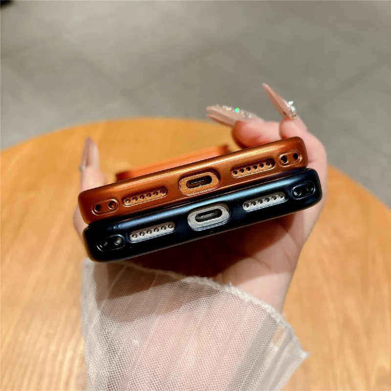 For iPhone 17 Pro Magnetic Case with Tempered Glass Screen Protector Lens Kickstand Electroplated Phone Cover Compatible with MagSafe - Orange