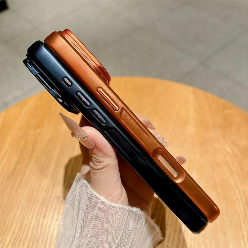 For iPhone 17 Pro Max Magnetic Case with Tempered Glass Screen Protector Lens Kickstand Electroplated Phone Cover Compatible with MagSafe - Orange